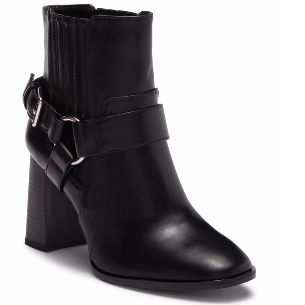 BCBGeneration {7.5} Booties Vegan Black Block Heel
